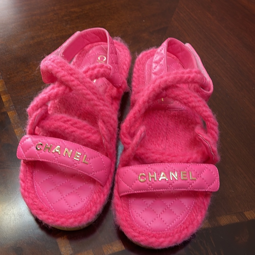Chanel Rare Pink Rope Sandals